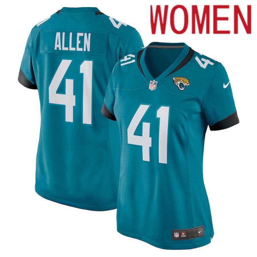 Women Jacksonville Jaguars #41 Josh Allen Nike Green Nike Game NFL Jersey->women nfl jersey->Women Jersey